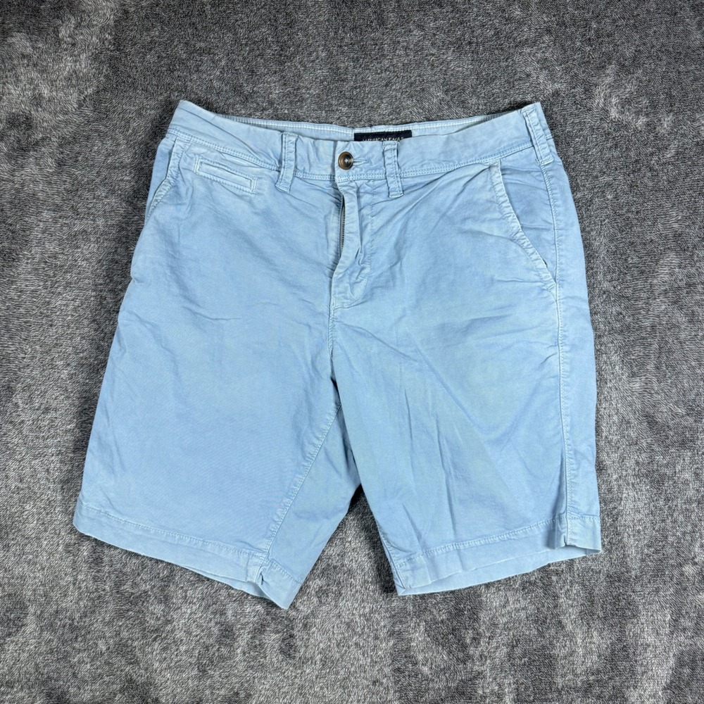 American Eagle Next Level Flex Slim Fit Shorts Light Blue Mens 28 Stretch Chino